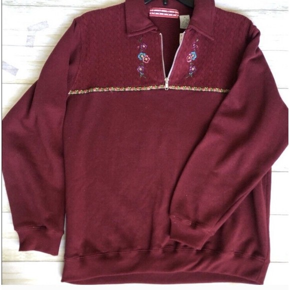 Jonathan David Tops - RETRO 90s VINTAGE JONATHAN DAVID Burgandy Pullover Sweater
